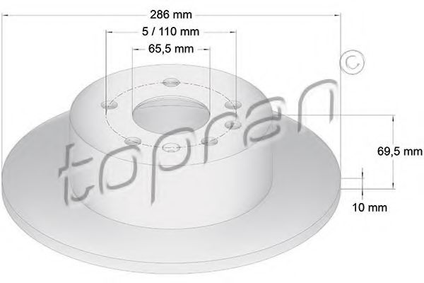TOPRAN 200951 Тормозные диски TOPRAN для OPEL