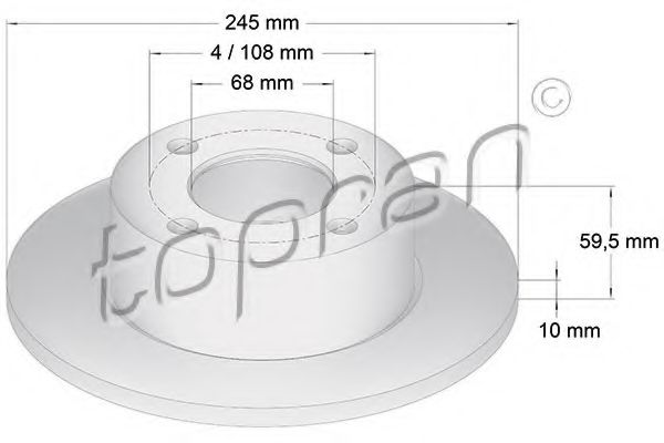 TOPRAN 103702 Тормозные диски TOPRAN 