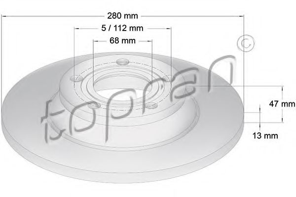 TOPRAN 104435 Тормозные диски TOPRAN для AUDI