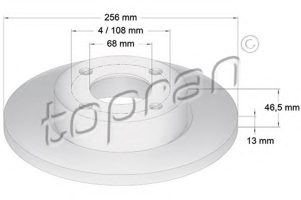 TOPRAN 103700 Тормозные диски TOPRAN 