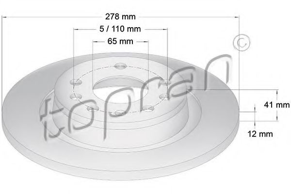 TOPRAN 206506 Тормозные диски TOPRAN для OPEL