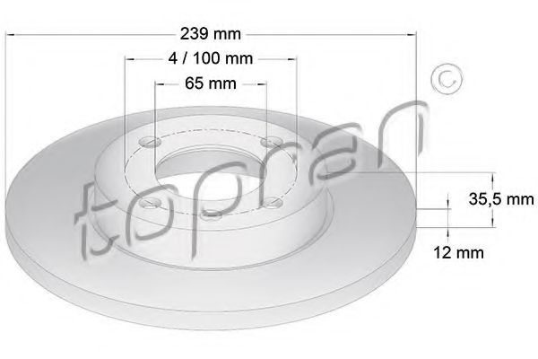 TOPRAN 103406 Тормозные диски TOPRAN для SEAT