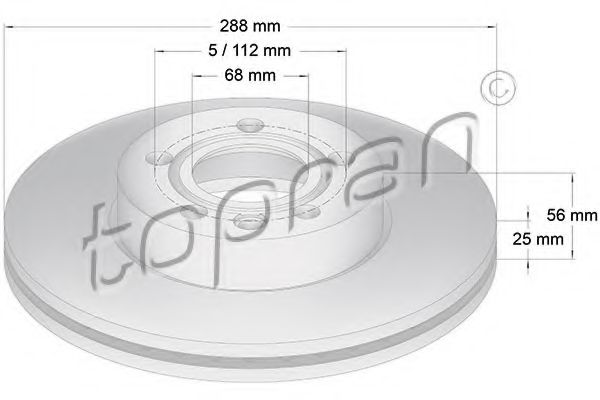 TOPRAN 107628 Тормозные диски TOPRAN 