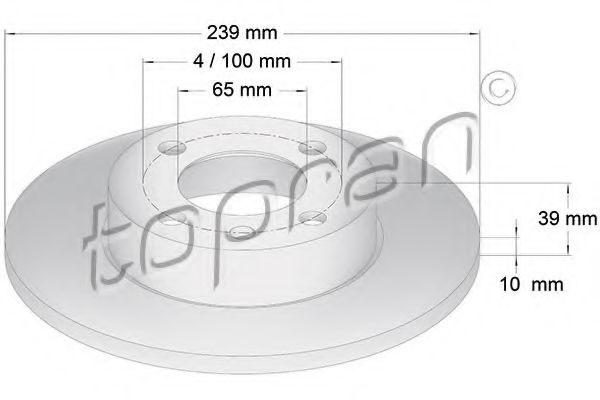 TOPRAN 104164 Тормозные диски TOPRAN 