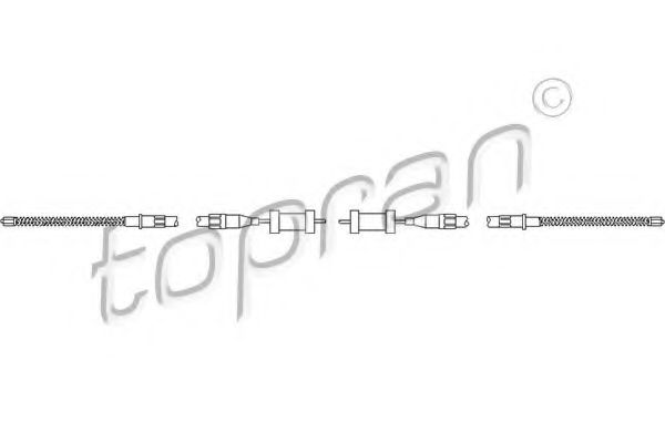 TOPRAN 104161 Трос ручного тормоза TOPRAN 