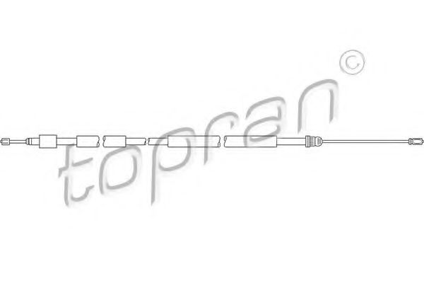 TOPRAN 721635 Трос ручного тормоза TOPRAN для PEUGEOT