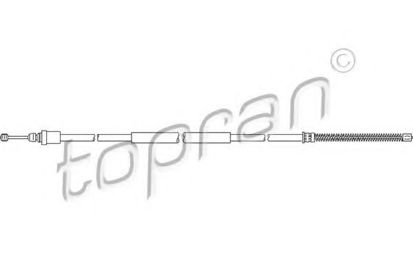 TOPRAN 721655 Трос ручного тормоза TOPRAN для PEUGEOT