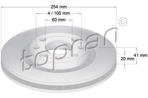 TOPRAN 200943 Тормозные диски TOPRAN для OPEL
