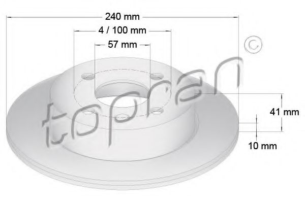 TOPRAN 206126 Тормозные диски TOPRAN для OPEL