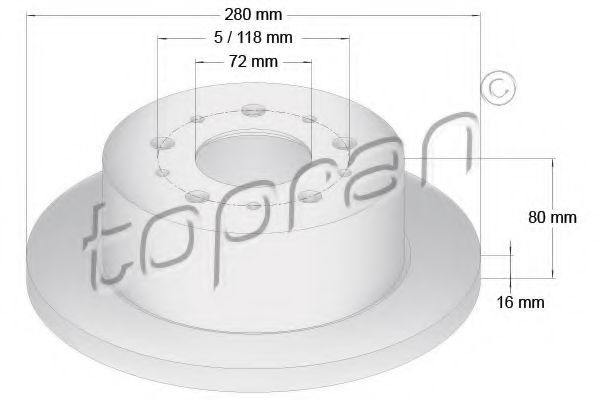 TOPRAN 722596 Тормозные диски TOPRAN для PEUGEOT