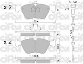 CIFAM 8221281K Тормозные колодки CIFAM для OPEL OMEGA