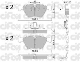 CIFAM 8225573K Тормозные колодки CIFAM для BMW