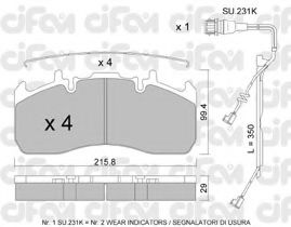 CIFAM 8228080K Тормозные колодки для RENAULT TRUCKS