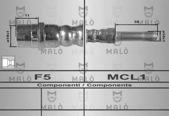 MALÒ 80235 Тормозной шланг MALÒ для MERCEDES-BENZ
