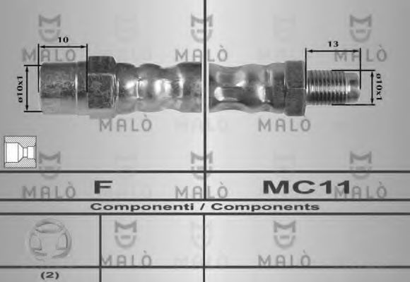 MALÒ 8232 Тормозной шланг MALÒ для MERCEDES-BENZ