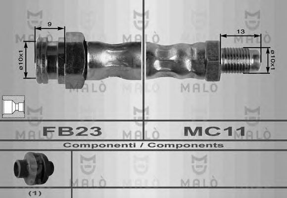 MALÒ 8568 Тормозной шланг MALÒ для ALFA ROMEO