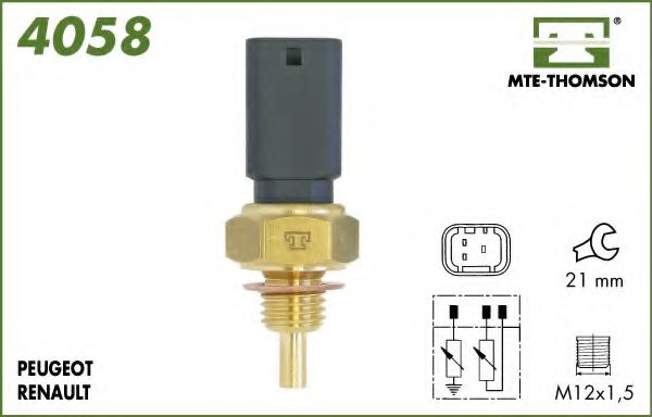 MTE-THOMSON 4058 Датчик включения вентилятора для DACIA