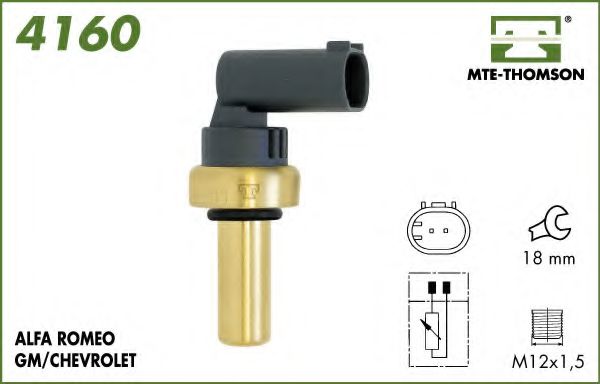 MTE-THOMSON 4160 Датчик температуры охлаждающей жидкости для ALFA ROMEO 159