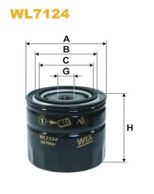 WIX FILTERS WL7124 Масляный фильтр для VOLVO 940 2 (944)