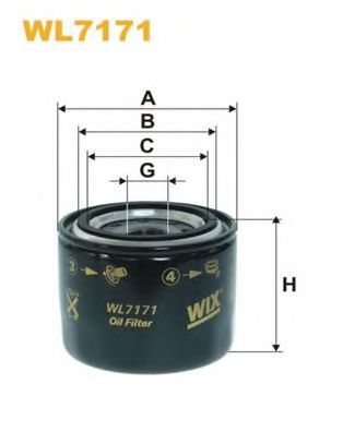 WIX FILTERS WL7171 Масляный фильтр для PROTON ISWARA