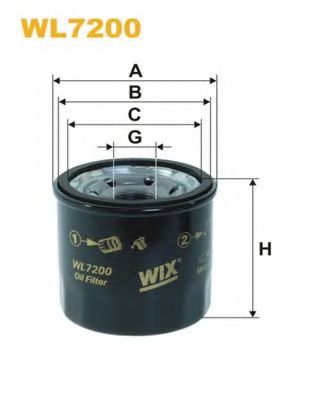 WIX FILTERS WL7200 Масляный фильтр для HYUNDAI GETZ