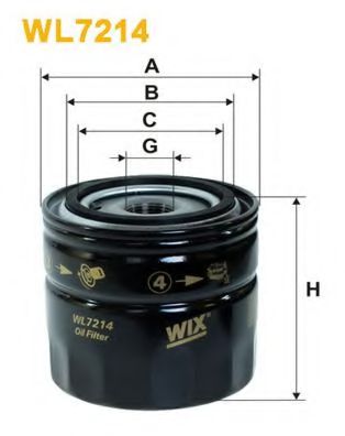 WIX FILTERS WL7214 Масляный фильтр для FORD USA