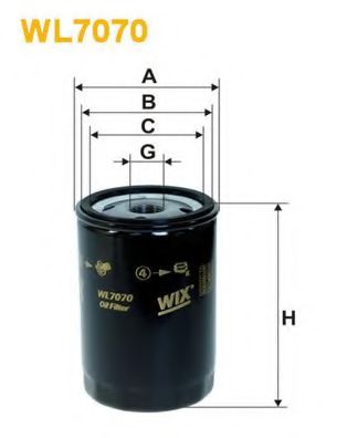 WIX FILTERS WL7070 Масляный фильтр для AUDI 100