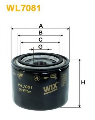 WIX FILTERS WL7081 Масляный фильтр для MITSUBISHI LIBERO