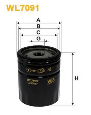 WIX FILTERS WL7091 Масляный фильтр для FIAT UNO