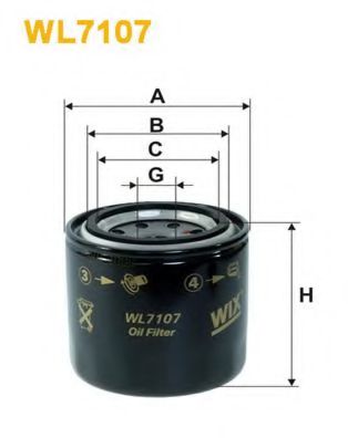 WIX FILTERS WL7107 Масляный фильтр для HONDA