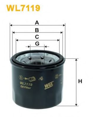 WIX FILTERS WL7119 Масляный фильтр для DAIHATSU MIRA