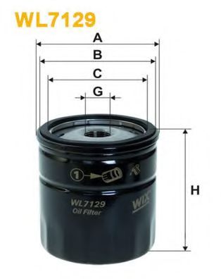 WIX FILTERS WL7129 Масляный фильтр для DAEWOO CIELO