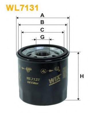 WIX FILTERS WL7131 Масляный фильтр WIX FILTERS для PEUGEOT