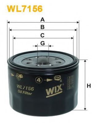 WIX FILTERS WL7156 Масляный фильтр WIX FILTERS для KIA