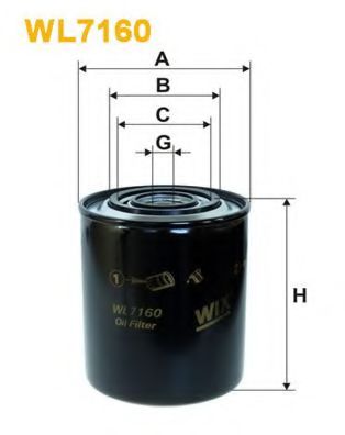 WIX FILTERS WL7160 Масляный фильтр для CITROEN