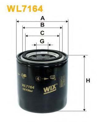 WIX FILTERS WL7164 Масляный фильтр WIX FILTERS для KIA