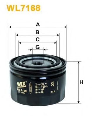 WIX FILTERS WL7168 Масляный фильтр для LADA GRANTA