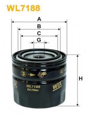 WIX FILTERS WL7188 Масляный фильтр WIX FILTERS для DODGE