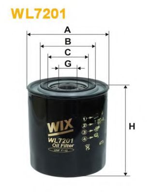 WIX FILTERS WL7201 Масляный фильтр WIX FILTERS 