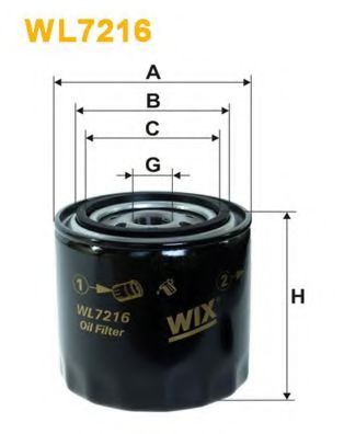 WIX FILTERS WL7216 Масляный фильтр WIX FILTERS для SKODA