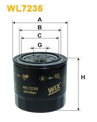 WIX FILTERS WL7235 Масляный фильтр WIX FILTERS для TOYOTA
