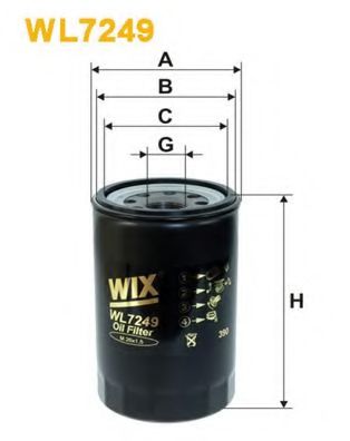 WIX FILTERS WL7249 Масляный фильтр WIX FILTERS для MITSUBISHI