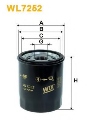 WIX FILTERS WL7252 Масляный фильтр WIX FILTERS для FIAT SEICENTO