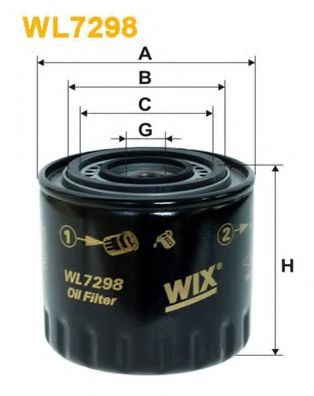 WIX FILTERS WL7298 Масляный фильтр WIX FILTERS для RENAULT