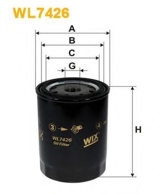 WIX FILTERS WL7426 Масляный фильтр для KIA