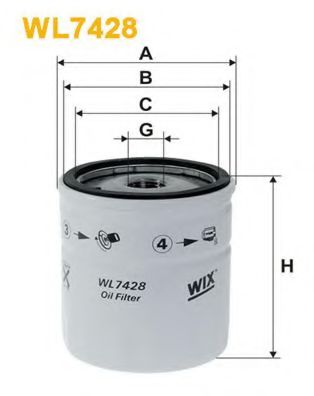 WIX FILTERS WL7428 Масляный фильтр WIX FILTERS для SAAB