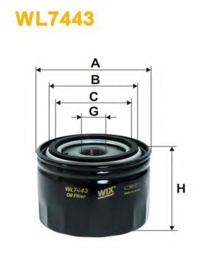 WIX FILTERS WL7443 Масляный фильтр для FIAT
