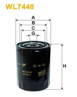 WIX FILTERS WL7448 Масляный фильтр WIX FILTERS для AUDI