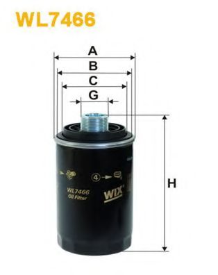 WIX FILTERS WL7466 Масляный фильтр WIX FILTERS для AUDI