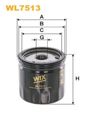 WIX FILTERS WL7513 Масляный фильтр WIX FILTERS для MERCEDES-BENZ A-CLASS